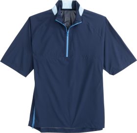 johnnie-O Stealth Stowable Short Sleeve Men's Golf Rain Jacket - Blue, Size: XXL