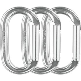 Black Diamond Oval Keylock Carabiner - 3-Pack Polished, One Size