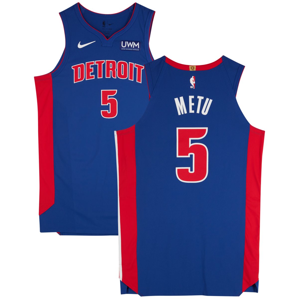 Chimezie Metu Detroit Pistons Game-Used #5 Blue Nike Jersey vs. Chicago Bulls on April 11, 2024 - Size 50+6