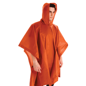 Coghlan's Lightweight Rain Poncho with Carrying Bag - Orange