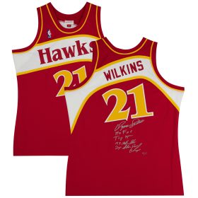 Dominique Wilkins Atlanta Hawks Autographed Mitchell & Ness 1986-87 Red Authentic Jersey with Multiple Inscriptions - Limited Edition of 12