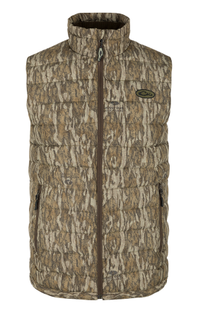 Drake Waterfowl LST Double Down Full-Zip Layering Vest for Men - Mossy Oak Bottomland - L