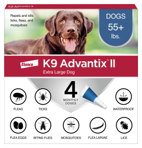 Elanco K9 Advantix II Flea and Tick Prevention - > 55 lbs. - K9 Advantix II Extra Large Dog 2-Pack