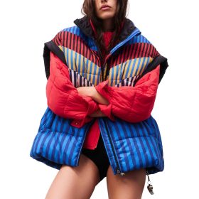 FP Movement Printed In A Bubble Vest - Women's Chevron Camper - Blu, L