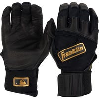 Franklin Powerstrap Infinite Series Youth Batting Gloves in Black/Gold Size Medium