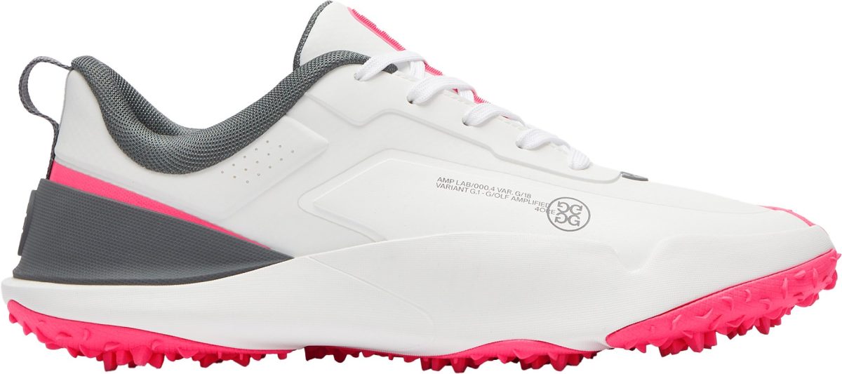 G/FORE G/18 Golf Shoes - Snow/Knockout Pink - 7 - MEDIUM