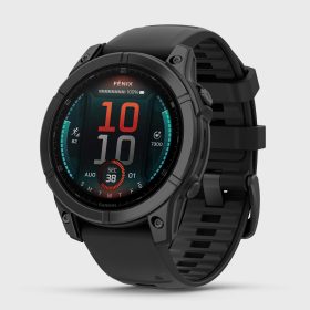 Garmin fenix E 47mm AMOLED GPS Watch GPS Watches Slate Gray Steel with Black Silicone Band