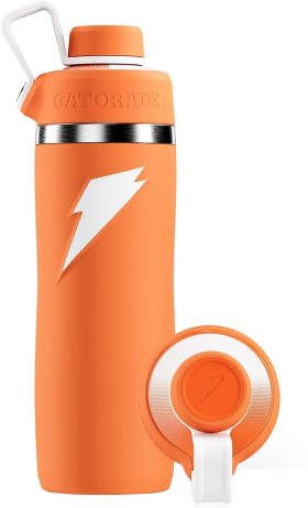 Gatorade Overtime 22 oz. Stainless Steel Bottle with Screw Cap, Orange