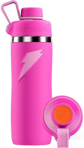 Gatorade Overtime 22 oz. Stainless Steel Bottle with Screw Cap, Pink