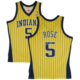 Jalen Rose Indiana Pacers Autographed Mitchell & Ness 1999-00 Gold Swingman Jersey