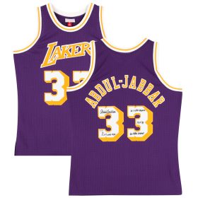 Kareem Abdul-Jabbar Los Angeles Lakers Autographed Mitchell & Ness 1983-84 Purple Swingman Jersey with Multiple Inscriptions - Limited Edition #12/12