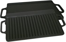 King Kooker 2-Sided Pre-Seasoned Cast-Iron Griddle - 28"L x 14"W x 1"H