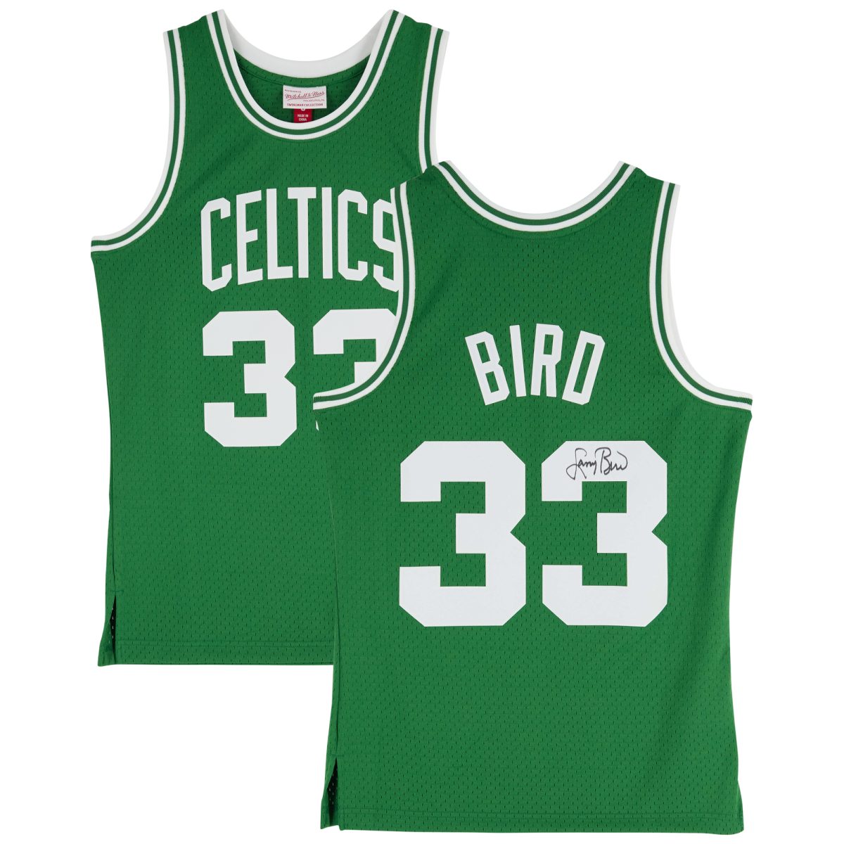 Larry Bird Boston Celtics Autographed Green Mitchell & Ness Swingman Jersey