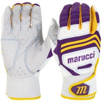 Marucci FUZN Pro Men's Batting Gloves in White/Purple Yellow Size Large