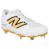 New Balance 3000v7 Men's Low Metal Baseball Cleats - White/Gold Size 10.0