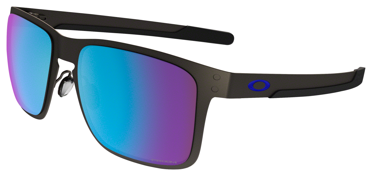 Oakley Holbrook Metal OO4123 Polarized Sunglasses - Matte Gunmetal/Sapphire Mirror