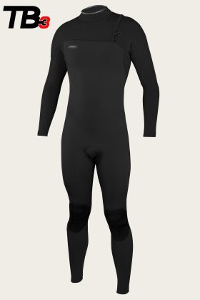 Oneill Wetsuits Mens Hyperfreak Comp Zipperless 4/3mm Fullsuit in Black