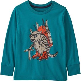 Patagonia Regenerative Organic Cotton Long-Sleeve T-Shirt - Toddlers' Fun Hogs Armadillo: Belay Blue, 2T