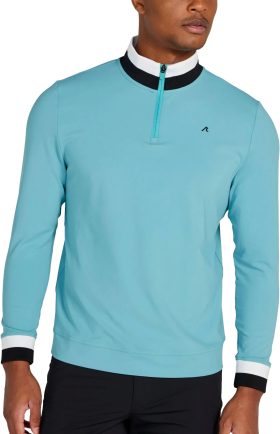 REDVANLY Dunham Quarter Zip Men's Golf Pullover - Green, Size: Small