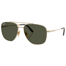 Ray-Ban William Titanium RB8097 Glass Sunglasses - Polished Arista/Green Classic G-15 - X-Large