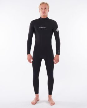 Rip Curl Wetsuits Mens Dawn Patrol Back Zip 4/3mm Fullsuit in Black