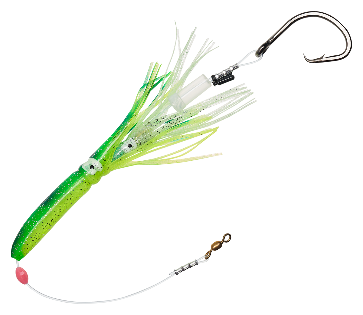 Salty Lures Pro Series Halibut Deep Drop Squid Rig - Green/Chartreuse