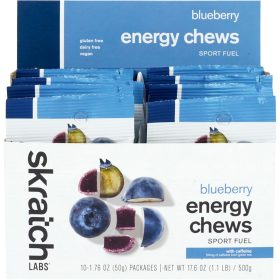 Skratch Labs Energy Chews Sport Fuel - 10-Pack Caffeinated Blueberry, 10 Pack