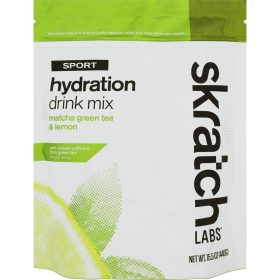 Skratch Labs Hydration Sport Drink Mix - 20-Serving Bag Matcha/Lemons Caffeine, 20-Serving Resealable Pouch