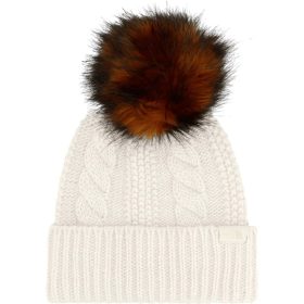 The North Face Oh Mega Fur Pom Beanie - Women's White Dune, One Size