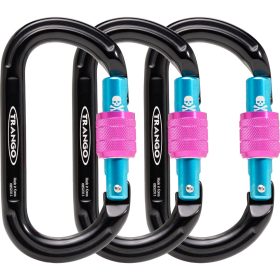 Trango Oval K Carabiner - 3-Pack Black/Cyan/Pink, One Size