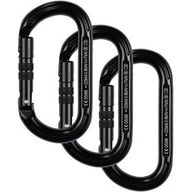 Trango Oval K Screwlock Carabiner - 3-Pack Black, One Size