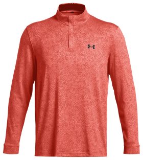 Under Armour UA Playoff Printed 1/4 Zip Men's Golf Pullover - Red, Size: X-Large