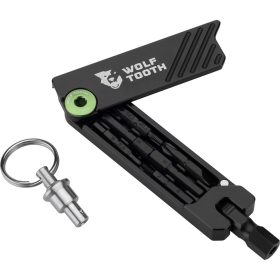 Wolf Tooth Components 6-Bit Hex Wrench Multi-Tool Green Bolt with Keyring, One Size