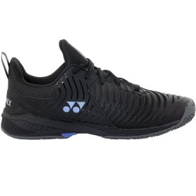 Yonex Men`s Power Cushion Sonicage 3 Tennis Shoes (Black)