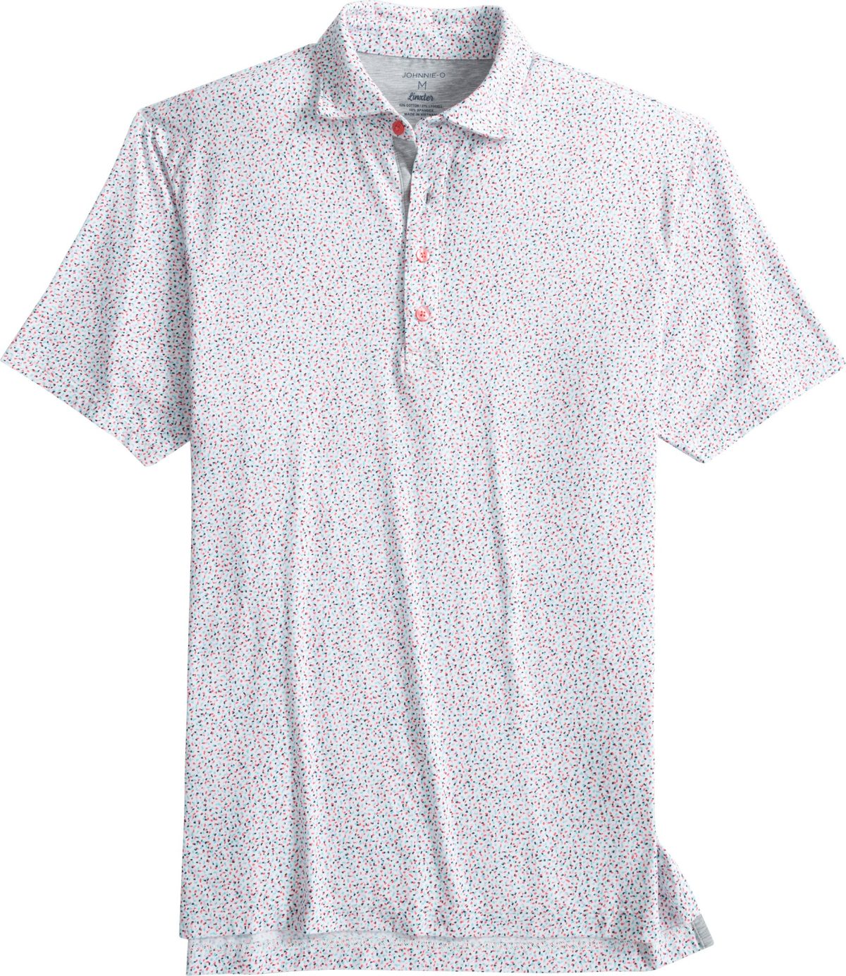 johnnie-O Ernest Printed Linxter Cotton Blend Performance Men's Golf Polo - Pink, Size: Medium