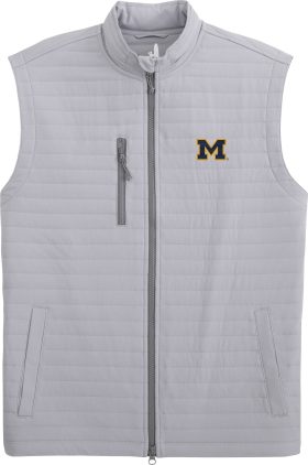 johnnie-O University of Michigan Crosswind Quilted Performance Men's Golf Vest - Blue, Size: Large