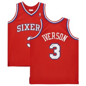 Allen Iverson Philadelphia 76ers Autographed Mitchell & Ness Red 2002-03 Swingman Jersey