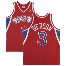 Allen Iverson Red Philadelphia 76ers Autographed 1996-97 Mitchell & Ness Authentic Jersey