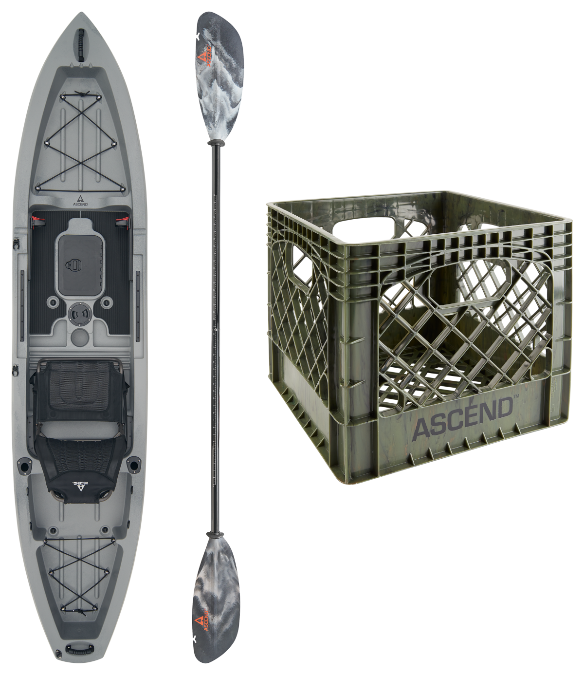 Ascend 12T Sit-On-Top Kayak Fishing Package - Titanium