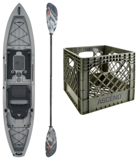 Ascend 12T Sit-On-Top Kayak Fishing Package - Titanium