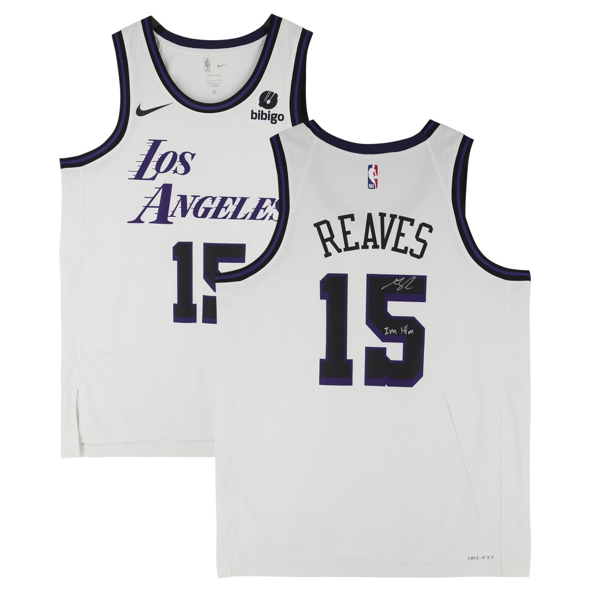 Austin Reaves Los Angeles Lakers Autographed Nike City Edition Swingman #15 Jersey with "I'm Him" Inscription