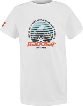 Babolat Boy's Exercise Cotton Tennis Message Tee (White)