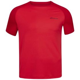 Babolat Boy's Play Crew Neck Tennis Tee (Tomato Red)