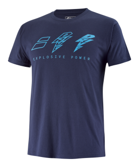 Babolat Men's Drive Cotton Tennis Tee (Drive Blue)