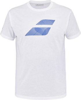 Babolat Men's Exercise Big Flag Crew Neck Tennis Training Tee (Heather White)