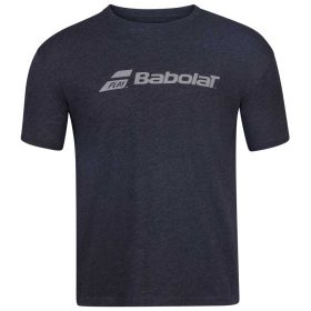 Babolat Men's Exercise Crew Neck Tennis Training Tee (Black Heather)