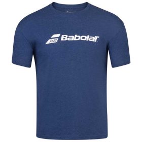 Babolat Men's Exercise Crew Neck Tennis Training Tee (Estate Blue/Heather)