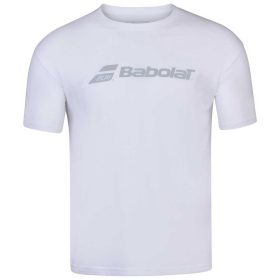 Babolat Men's Exercise Crew Neck Tennis Training Tee (White/White)