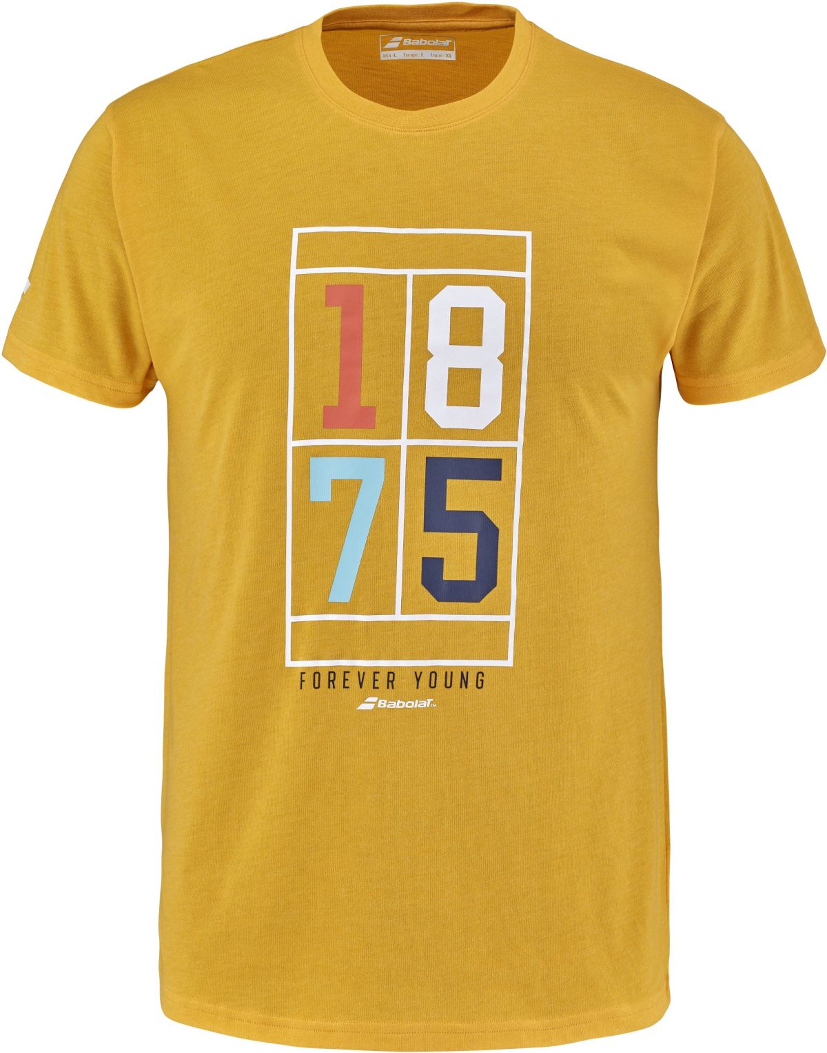 Babolat Men's Exercise Vintage Crew Neck Tennis Tee (Saffron Heather)