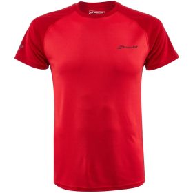 Babolat Men's Play Crew Neck Tennis Training Tee (Tomato Red)